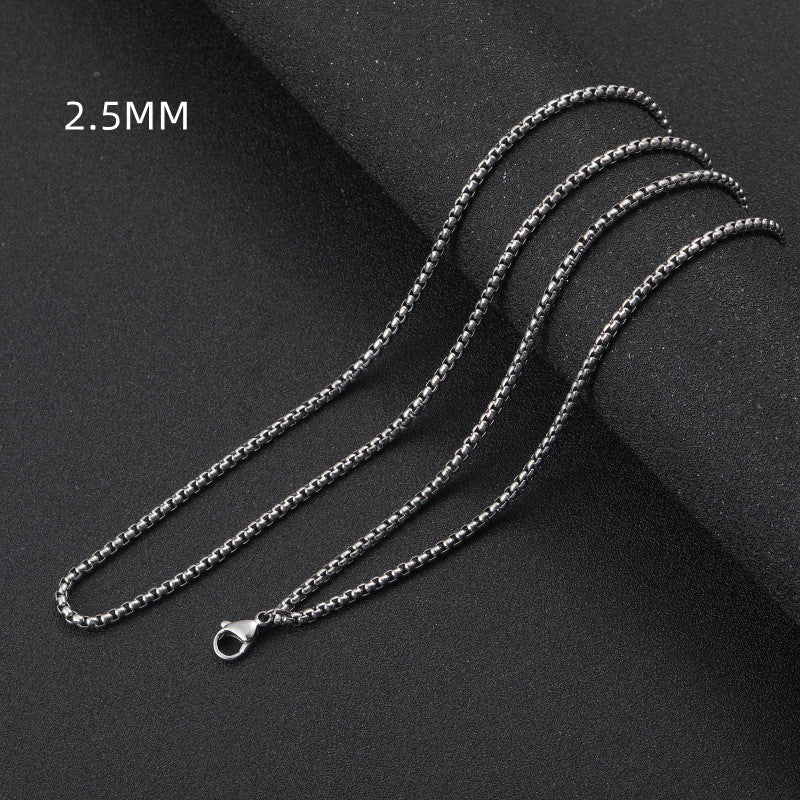 Stainless Steel Square Pearl Necklace