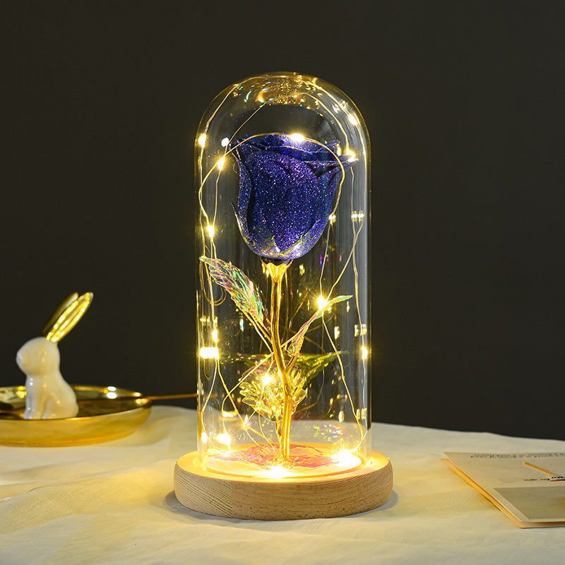 Valentines Day Gift For Girlfriend Eternal Rose Flowers LED Light In Glass Cover Day Wedding Decoration Favors Mother Day Female Gift  Gift