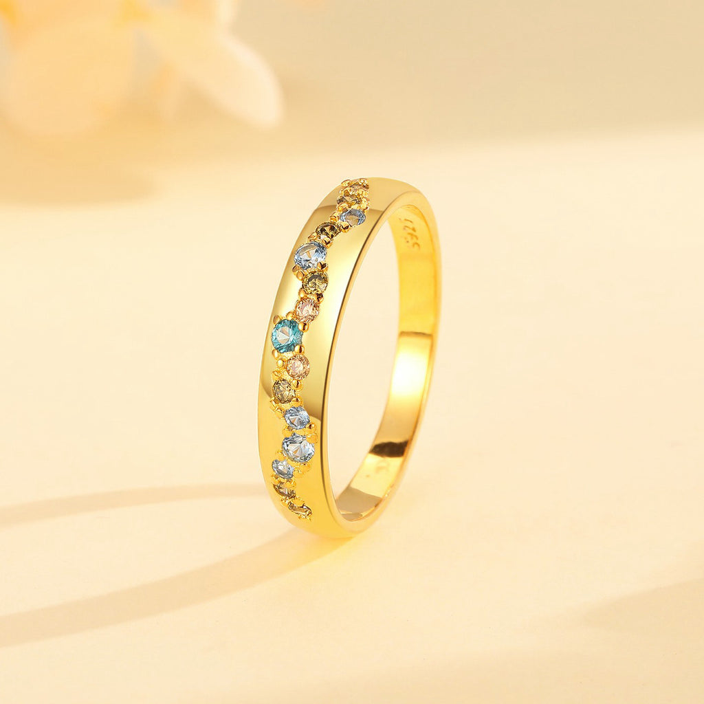 S925 Sterling Silver Ring Jewelry With A Starry Sky Design