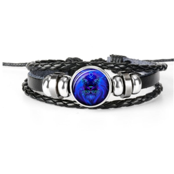 12 Zodiac Constellation Bracelet Luminous Braided Design Bracelet For Men, Women & Kids