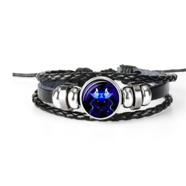 12 Zodiac Constellation Bracelet Luminous Braided Design Bracelet For Men, Women & Kids