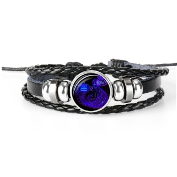 12 Zodiac Constellation Bracelet Luminous Braided Design Bracelet For Men, Women & Kids