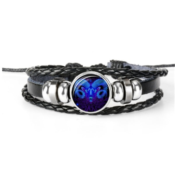 12 Zodiac Constellation Bracelet Luminous Braided Design Bracelet For Men, Women & Kids