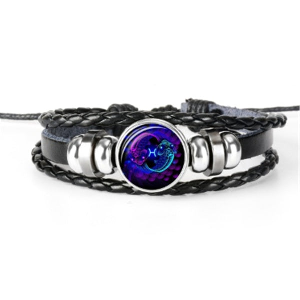 12 Zodiac Constellation Bracelet Luminous Braided Design Bracelet For Men, Women & Kids