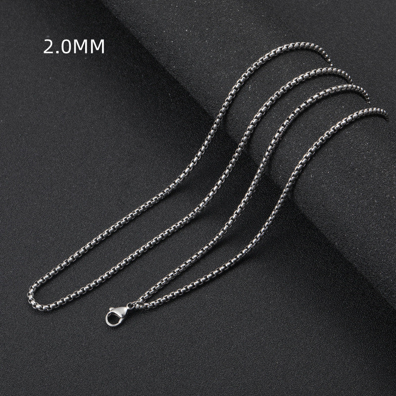 Stainless Steel Square Pearl Necklace