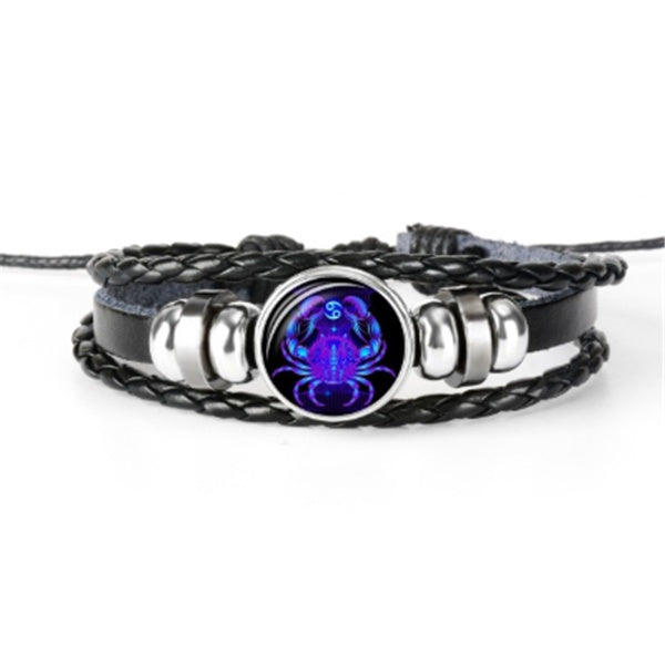 12 Zodiac Constellation Bracelet Luminous Braided Design Bracelet For Men, Women & Kids