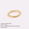 Curved Wave-shaped Irregular Plain Band Ring Titanium Steel Ring