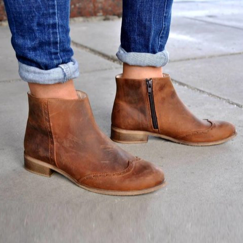 Korean-style Plus-size Versatile Womens Ankle Boots