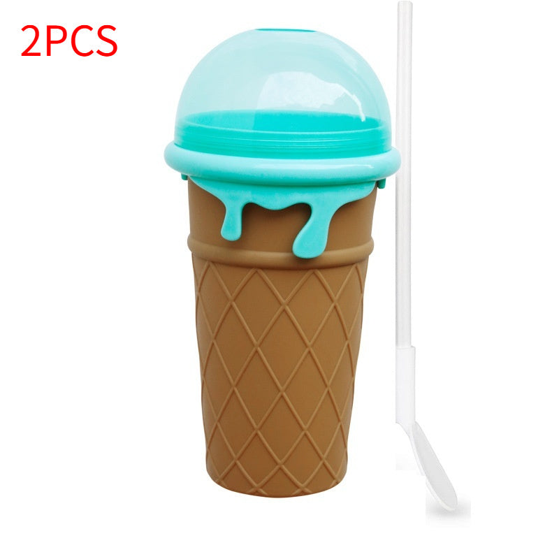 500ml Large Capacity Slushy Cup Summer Squeeze Homemade Juice Water Bottle Quick-Frozen Smoothie Sand Cup Pinch Fast Cooling Magic Ice Cream Slushy Maker Beker Kitchen Gadgets