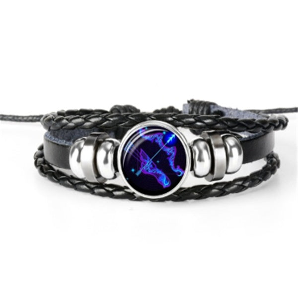12 Zodiac Constellation Bracelet Luminous Braided Design Bracelet For Men, Women & Kids