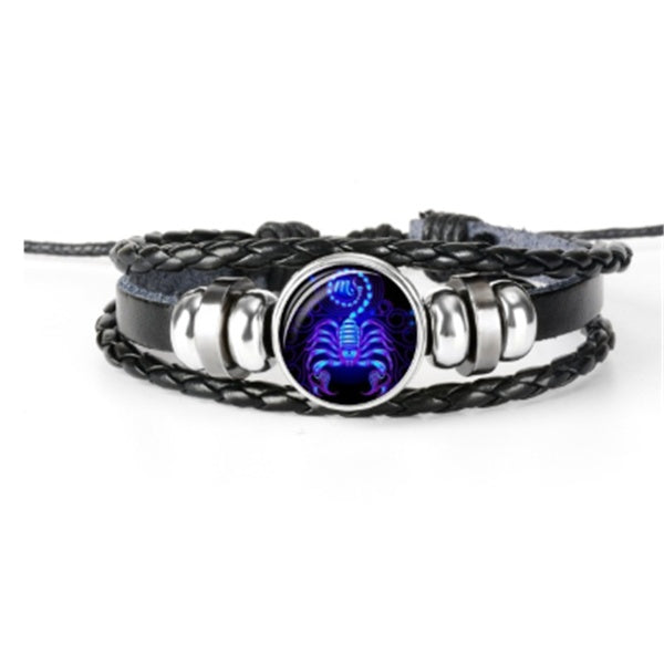 12 Zodiac Constellation Bracelet Luminous Braided Design Bracelet For Men, Women & Kids
