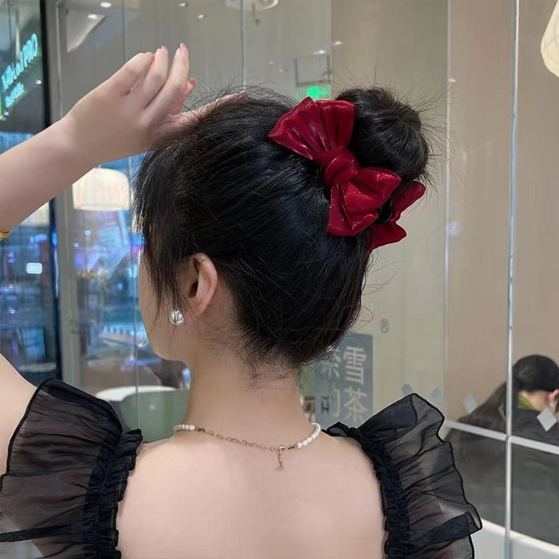 Elegant Bow Bun Grip Female Accessories