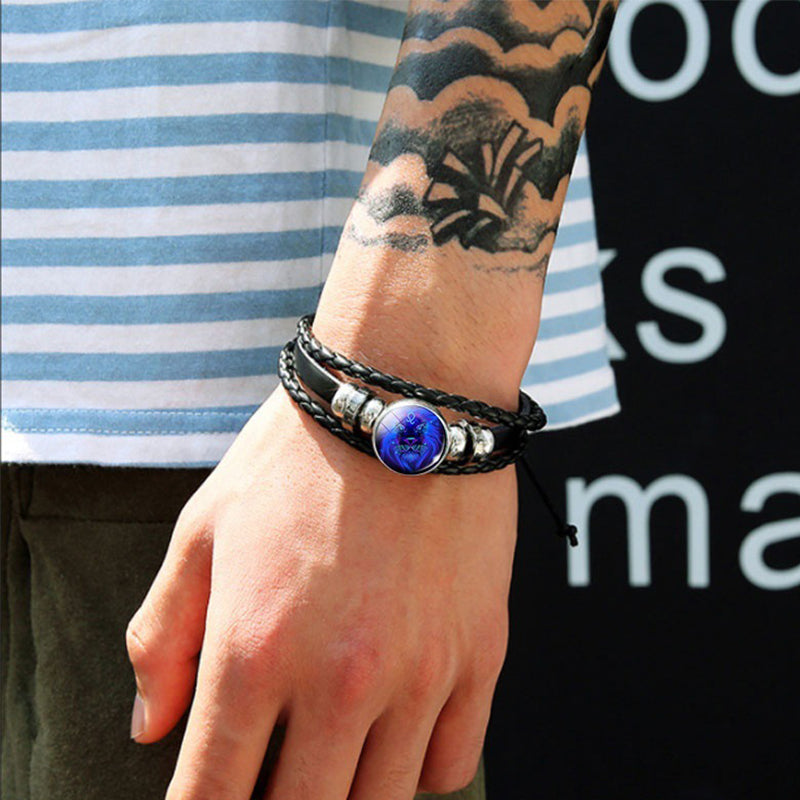 12 Zodiac Constellation Bracelet Luminous Braided Design Bracelet For Men, Women & Kids