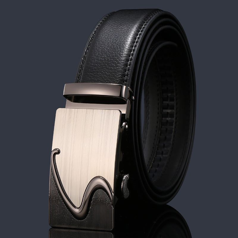 Mens Genuine Leather Belt With Automatic Buckle
