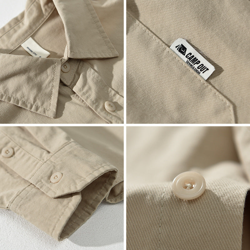 Fashionable Minimalist Loose Fitting Casual Mens Long Sleeve Shirt Jacket