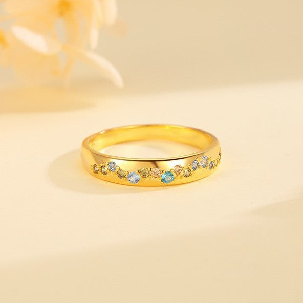 S925 Sterling Silver Ring Jewelry With A Starry Sky Design