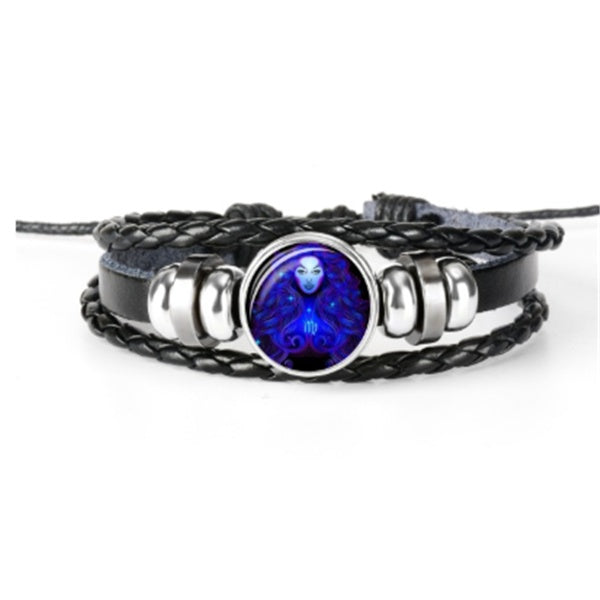 12 Zodiac Constellation Bracelet Luminous Braided Design Bracelet For Men, Women & Kids