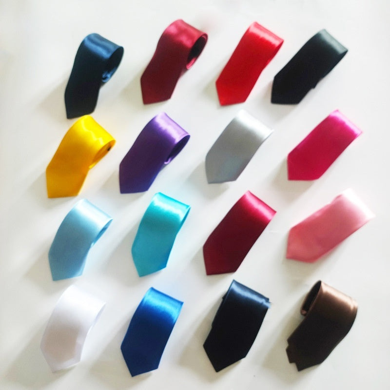 8cm Black Hand-tied Plain Suit Tie