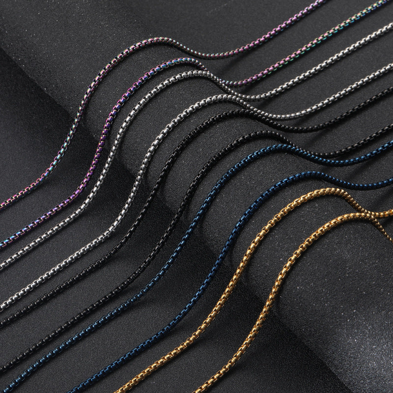 Stainless Steel Square Pearl Necklace