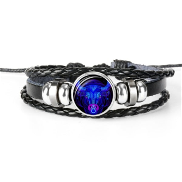 12 Zodiac Constellation Bracelet Luminous Braided Design Bracelet For Men, Women & Kids