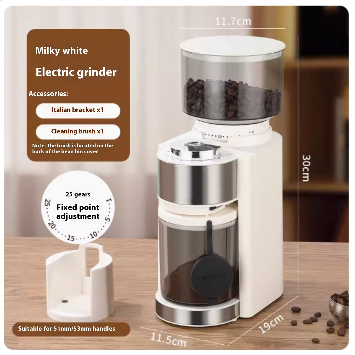 Smart Electric Grinder Adjustable Scale Household Coffee Machine