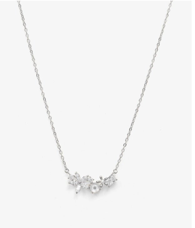 Petal Cluster Silver Necklace