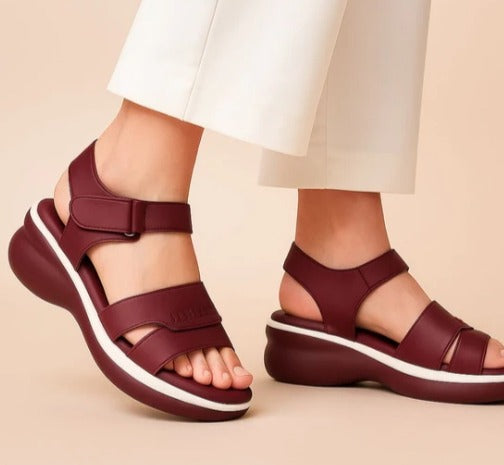 Maroon Glide Sandal