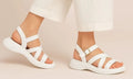 White Criss Cross Kito Sandals