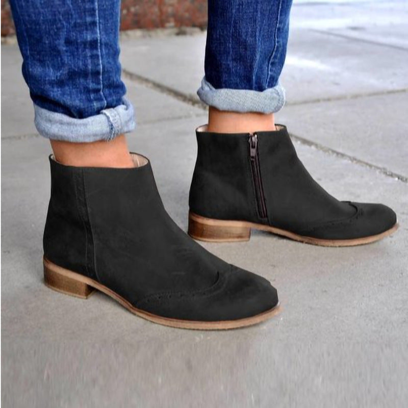 Korean-style Plus-size Versatile Womens Ankle Boots