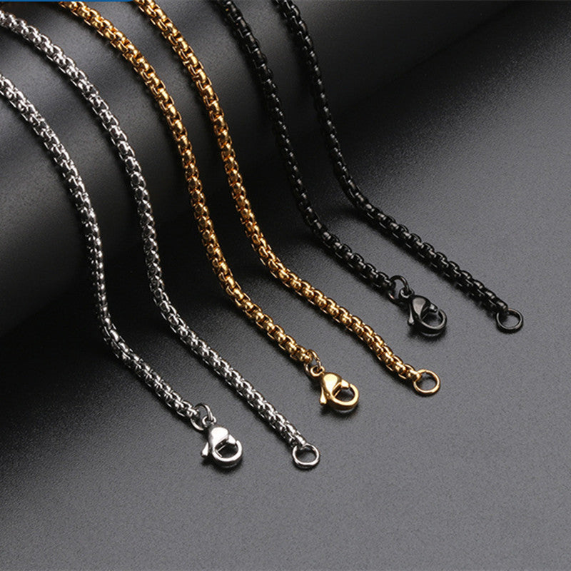 Stainless Steel Square Pearl Necklace