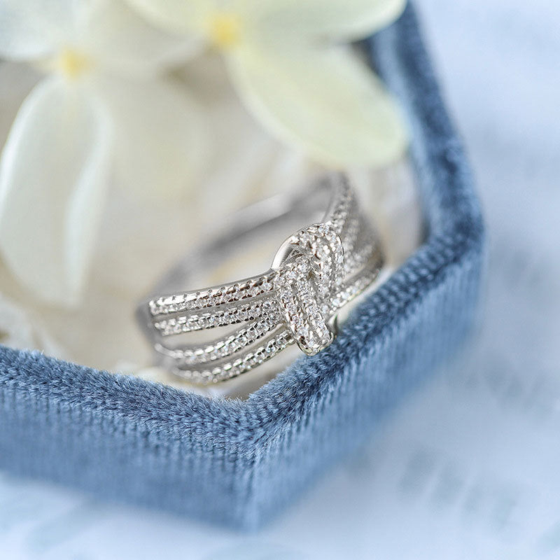 Colorfast Cross Copper Ring With Zircon Inlay