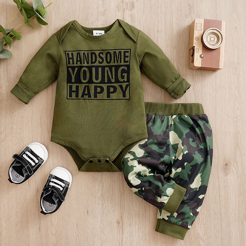 Children's One-year-old Baby And Infant Overalls Clothes Children's Spring Two-piece Suit