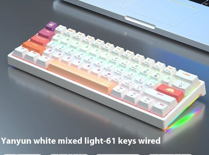 61 Key Small Bluish Black Black Tea Shaft Wired Hot Plug Computer Mechanical Keyboard