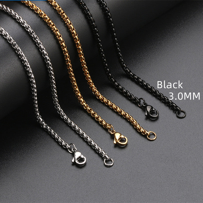 Stainless Steel Square Pearl Necklace