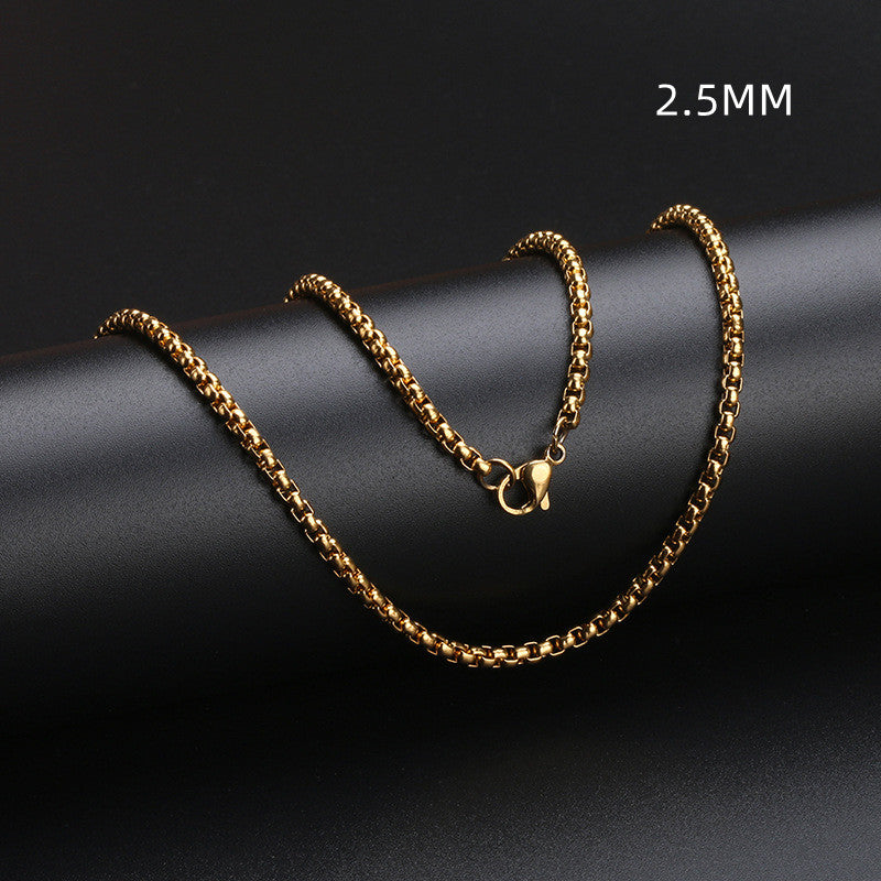 Stainless Steel Square Pearl Necklace