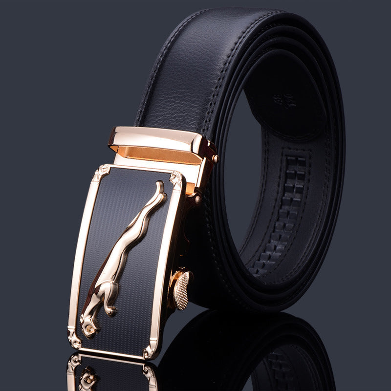 Mens Genuine Leather Belt With Automatic Buckle