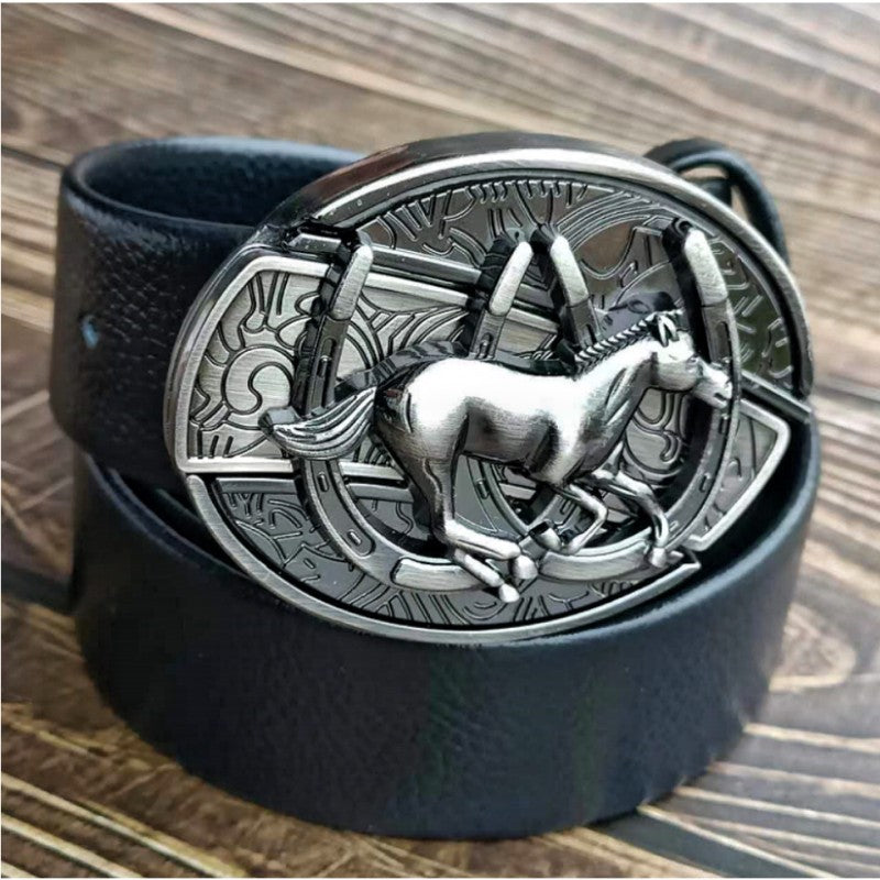 Smooth Buckle Self-defense Belt Knife Punk Buckle Head