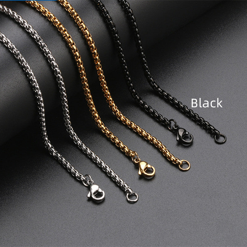 Stainless Steel Square Pearl Necklace