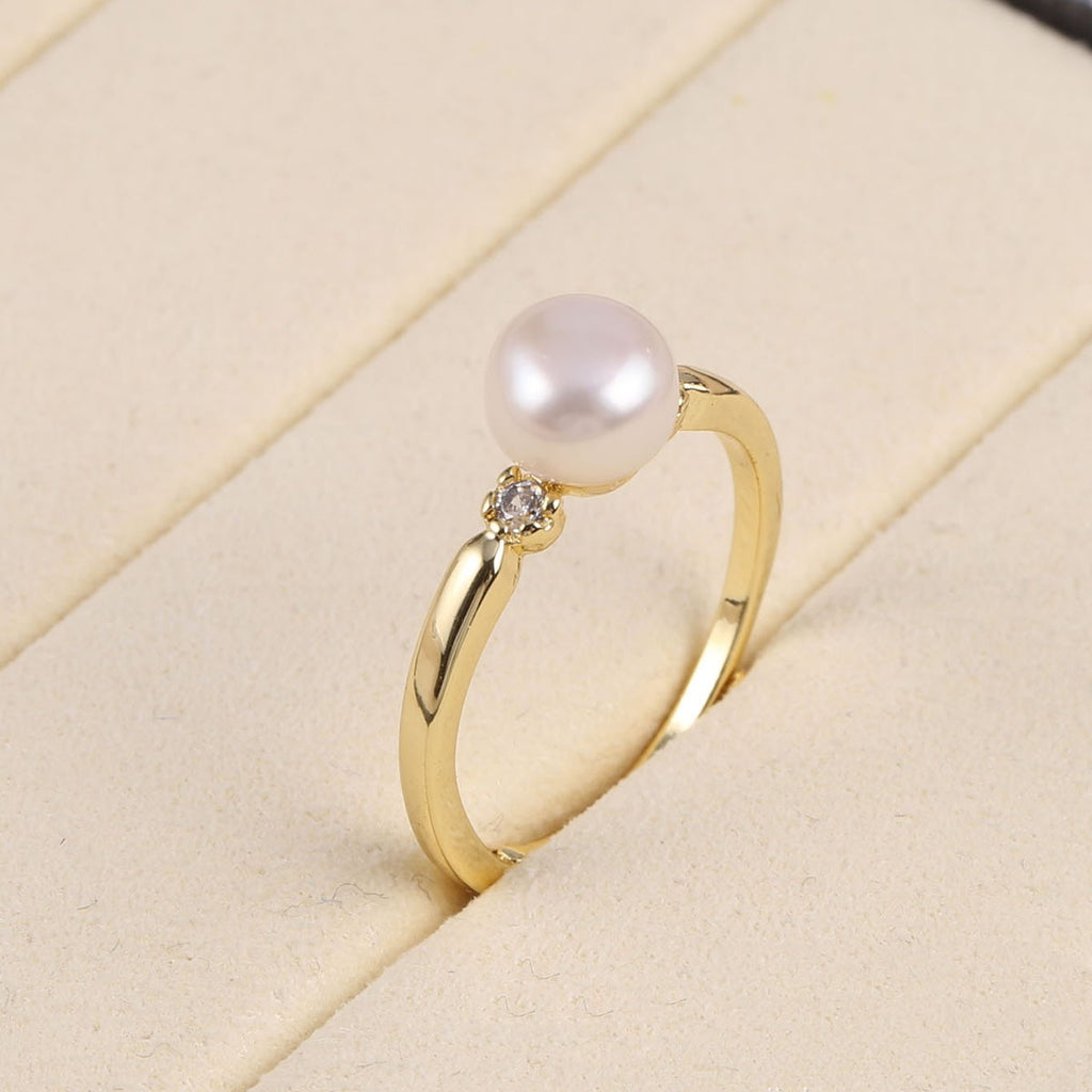 Natural Freshwater Pearl Ring With Adjustable Size