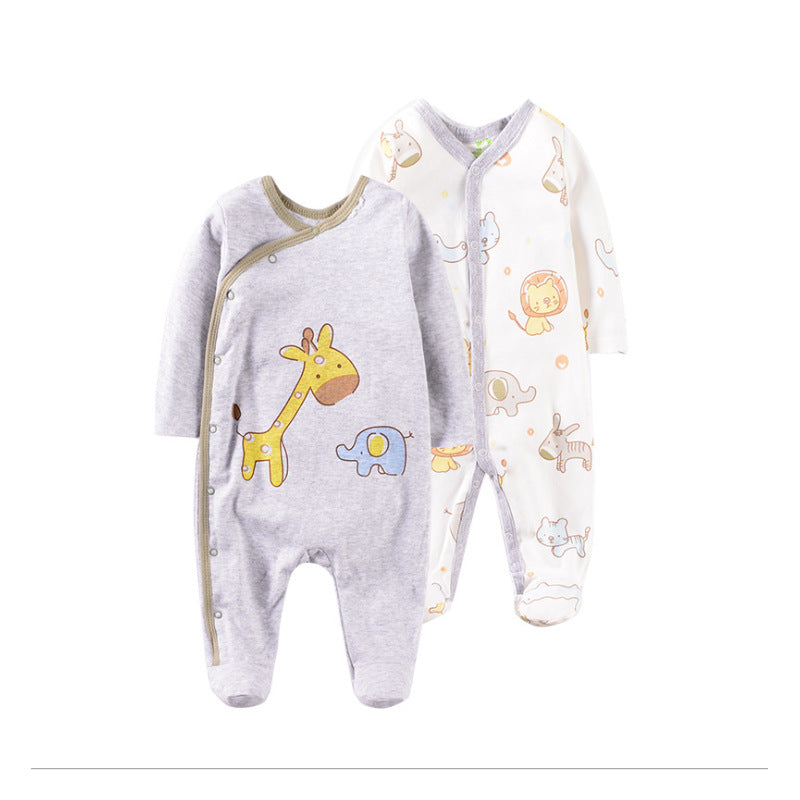 Long Climbing 0 1 Year Old Baby Suit Cartoon Embroidered Cotton Newborn Clothes Baby Long Sleeve Jumpsuit Kids' Rompers