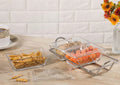 Rectangular Glass Snack Tray (3 Section)
