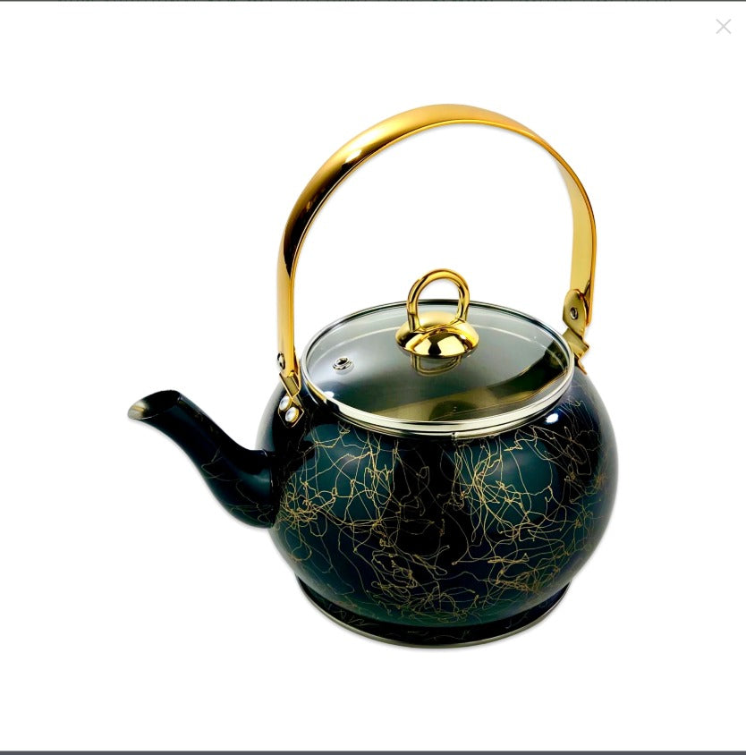 Black Tangled Lines Kettle