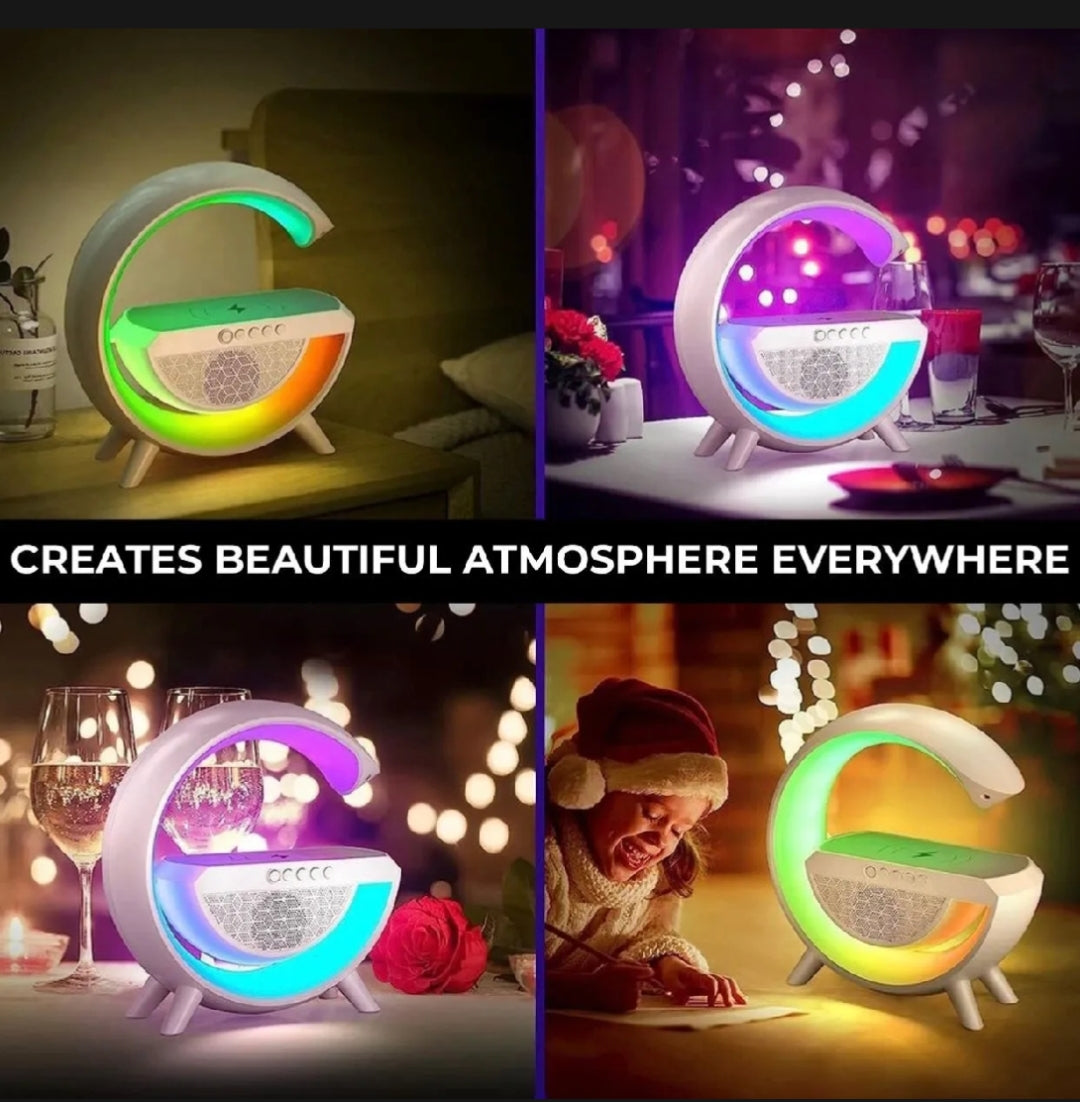 Night light Wireless Phone Charger Bluetooth speaker, Alarm clock