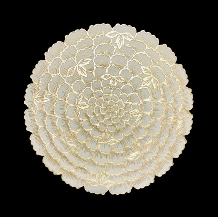 White & Gold Round Placemats (Sets of 2)
